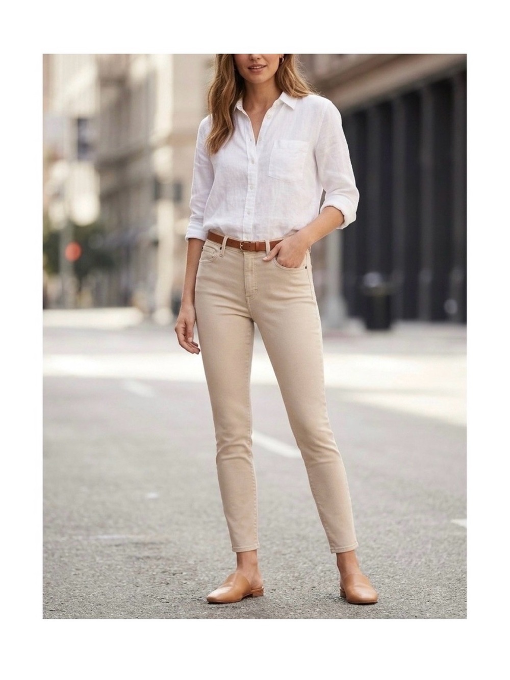 Ag Adriano Goldschmied Skinny Khakis in Beige